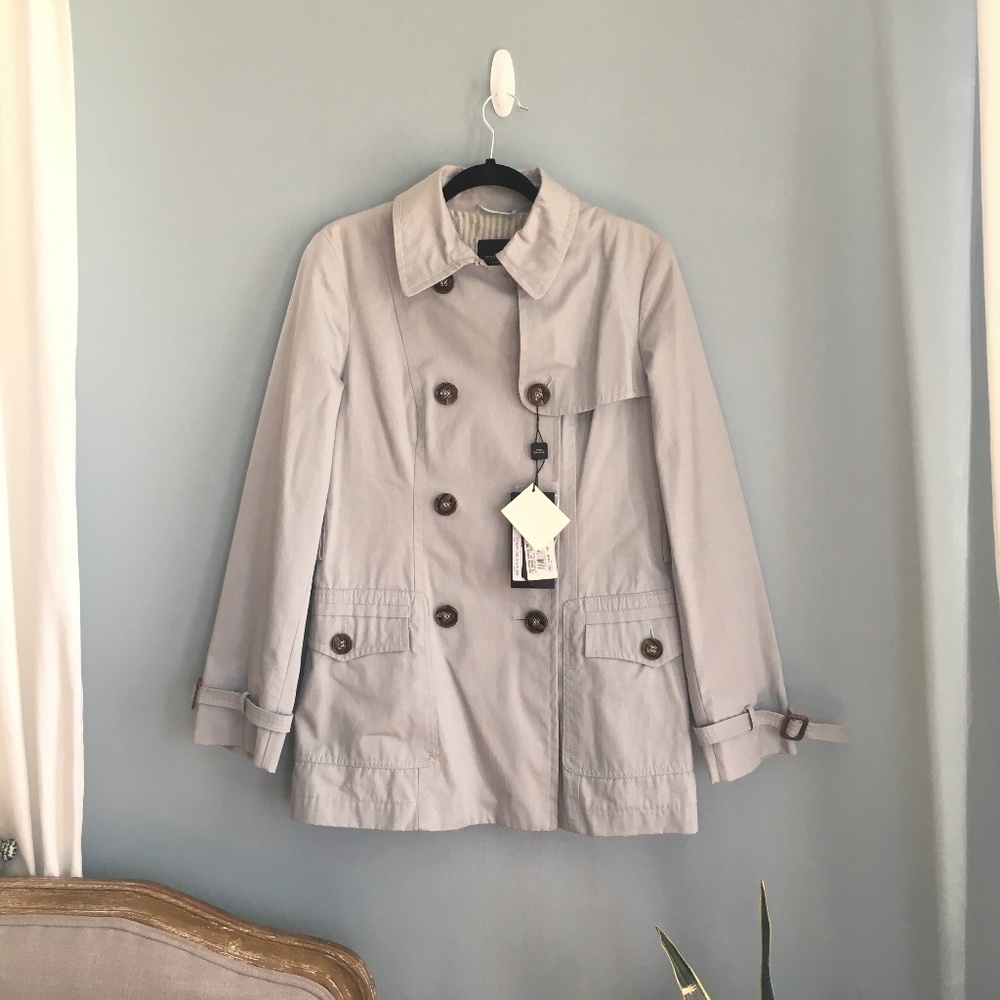 NWT WEEKEND Max Mara Blue Trench coat Size44 US 10